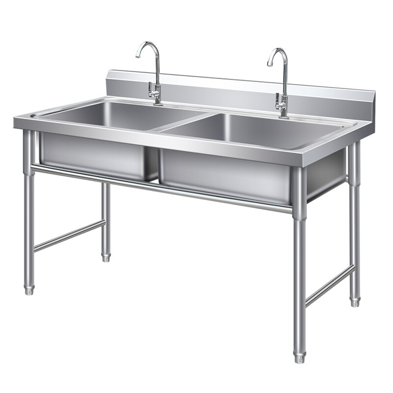 定制品加厚不锈钢水池厨房水槽商用洗碗洗菜盆单槽双槽带支架洗手
