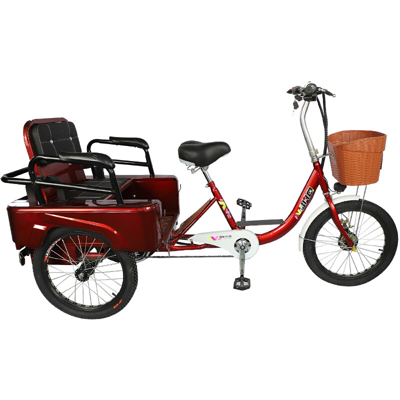 倍好奇电动助力车可折叠脚踏三轮车老年休闲代步健康中置智能轻便
