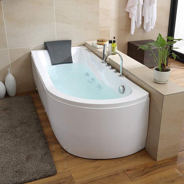 亚克力浴缸家用小户型按摩冲浪独立式长方浴盆1.4 1.5 1.6 1.7米
