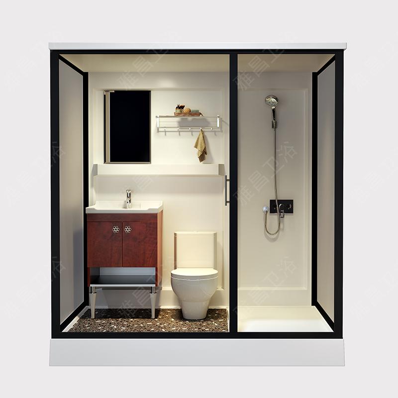 整体淋浴房浴室一体式卫生间隔断玻璃移动洗澡间家用工程集成卫浴