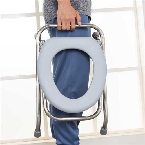 折叠老人坐便椅不锈钢坐厕孕妇坐便器家用蹲便器改座便器简易马桶