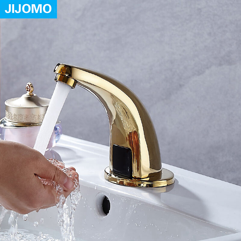 JIJOMO  感应水龙头 金色 智能全自动红外线卫生间冷热家用洗手盆