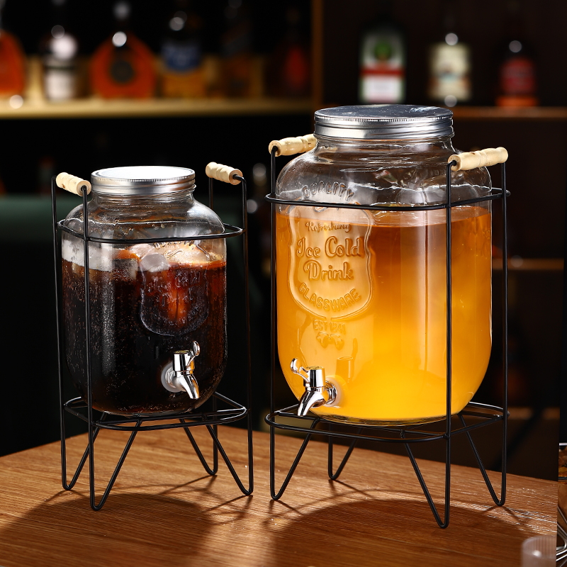 玻璃酒桶泡酒瓶 带龙头自制饮料桶啤酒水果茶桶罐青梅可乐桶容器