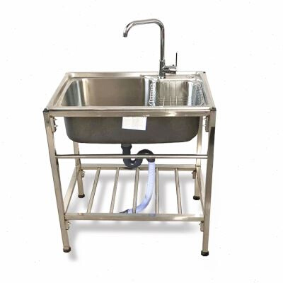 新款厨房厚简易不锈钢水槽单槽双槽大单槽带支架水盆洗菜盆洗碗池