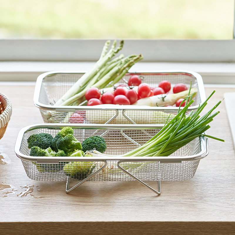 现代家用篮厨房风简约V不锈钢沥水伸缩置水槽物架蔬菜