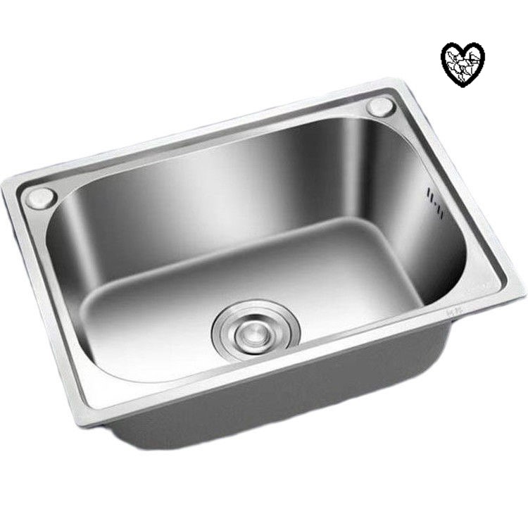厨房洗菜盆单槽304不锈钢一体水槽加厚家用台下菜盆洗碗池水盆
