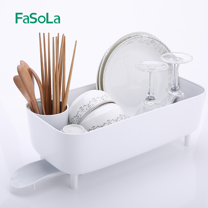 日本Fasola厨房沥水架碗碟架家用水槽沥水篮台面置物收纳架滤水架