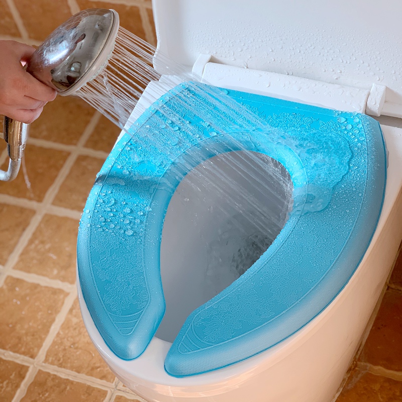 防水马桶垫韩国PVC粘贴水洗速干可擦坐便垫圈套隔凉发泡马桶坐垫