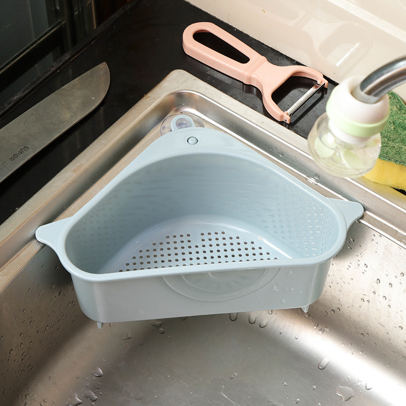 厨房水槽沥水篮带吸盘水龙头置物架洗碗池水池塑料垃圾过滤收纳篮
