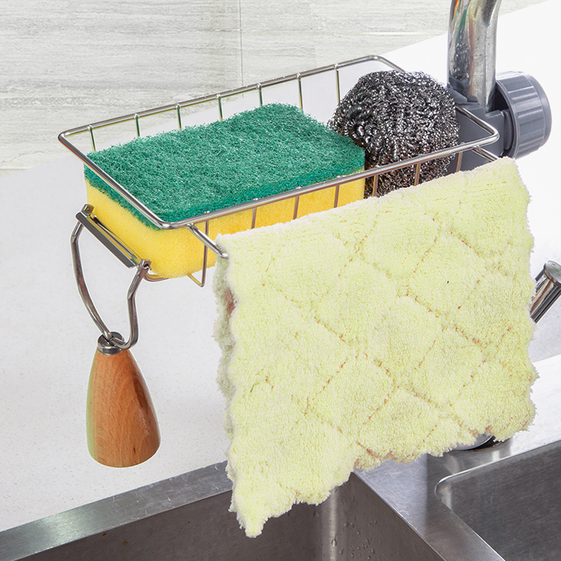 抹布沥水架厨房水槽水龙头壁挂式置物架家用洗碗布懒收纳架子角落
