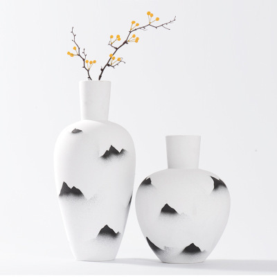 新中式陶瓷花瓶储物罐摆件会所样板房售楼处家具城家居玄关软装饰