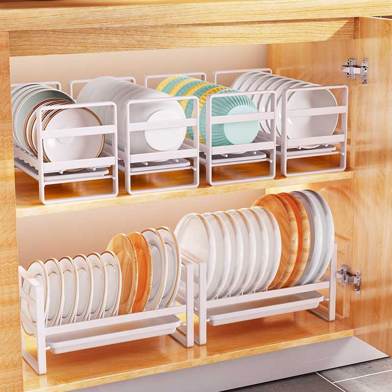 厨房橱柜碗架放碗碟分层小型柜内置物架储物下水槽单层碗盘收纳架