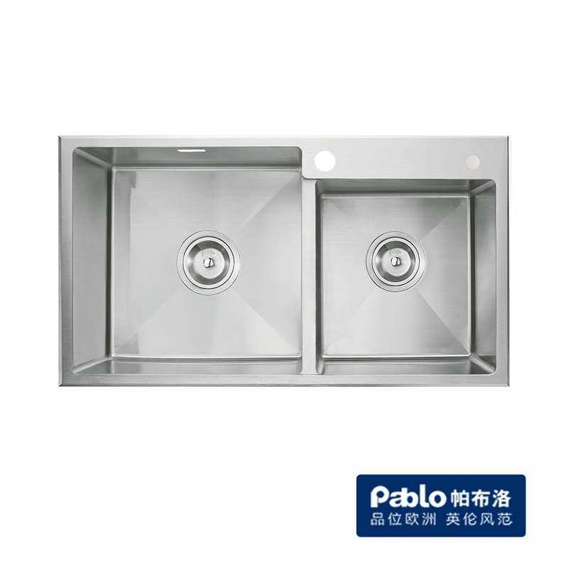 Pablo帕布洛不锈钢水槽双槽手工槽厨房洗碗池洗菜盆1.2mm加厚 惠