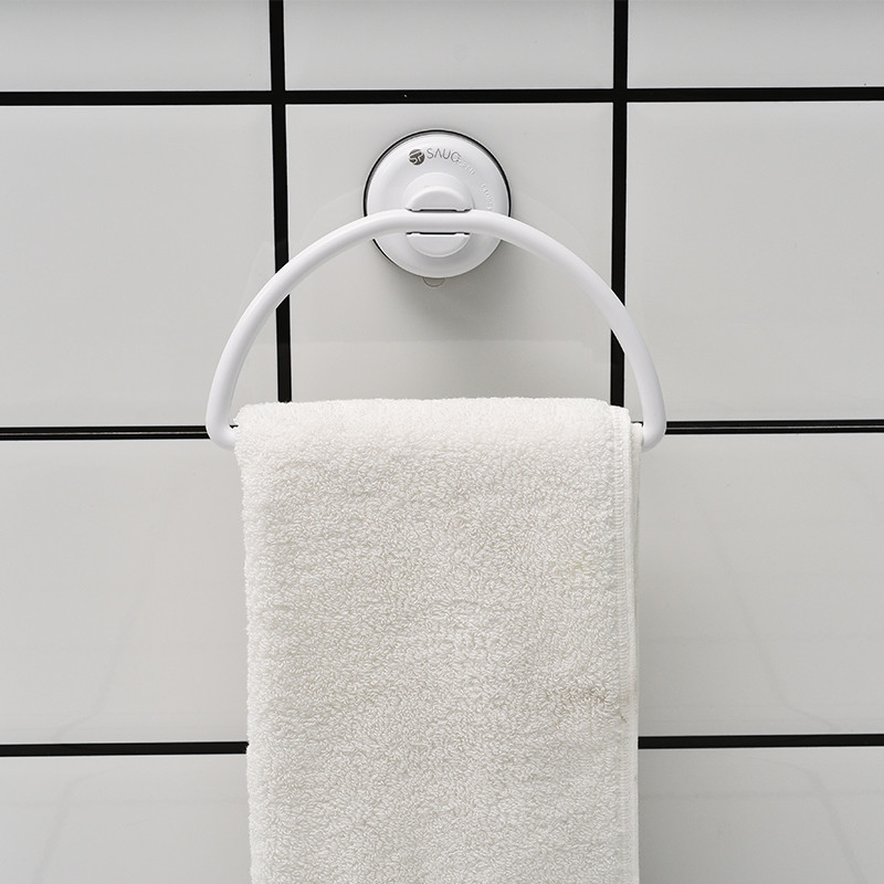 日本壁挂式毛巾架免打孔吸盘式晾毛巾挂环卫生间手巾挂架浴室挂钩