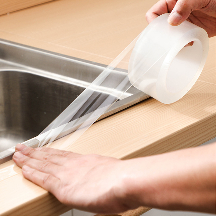 日本亚克力厨房水槽防水贴纸水池防霉防潮美缝贴条卫生间台面挡水