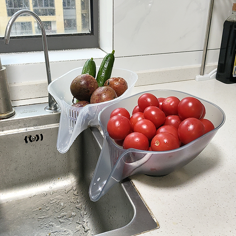 厨房水槽边沥水篮洗水果洗菜盆果蔬收纳篮烹饪焯水餐厨滤渣漏水筛