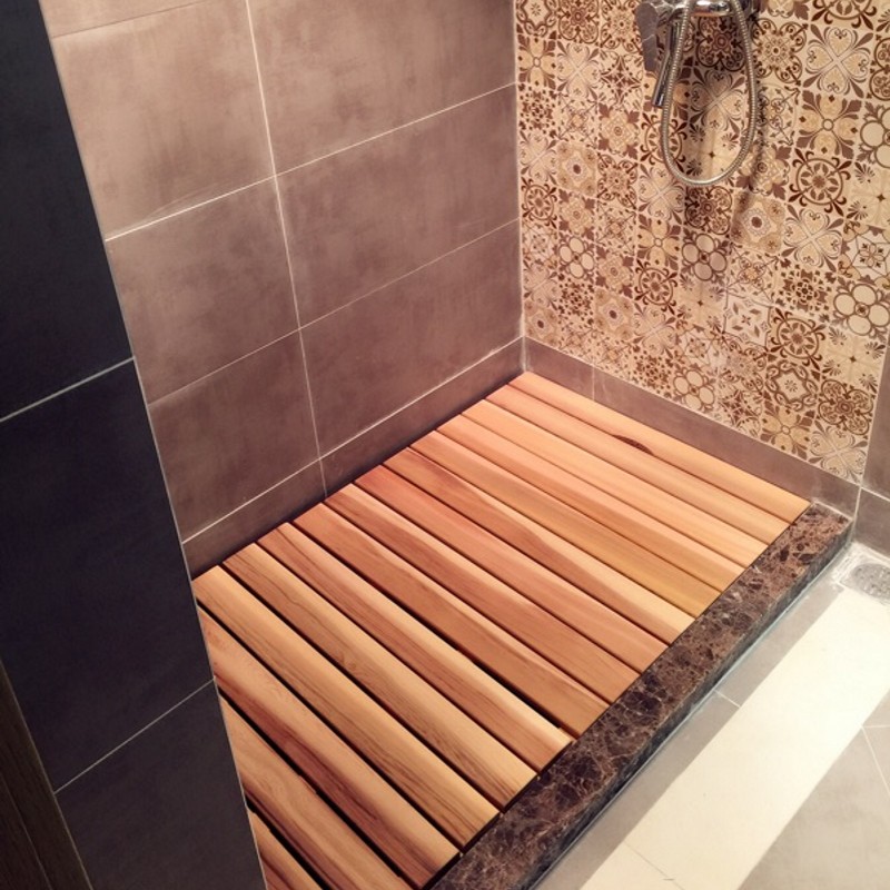 拼接地垫可防水淋浴房垫卫生间浴室实木地板防腐木卫浴防滑垫定制