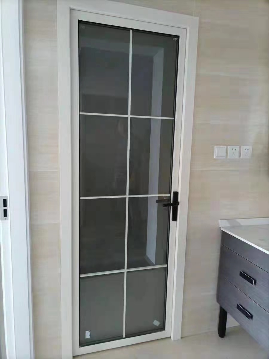 钛合金成都卫生间门厕所门卫浴门厨房门钢化玻璃门成都钛合金门