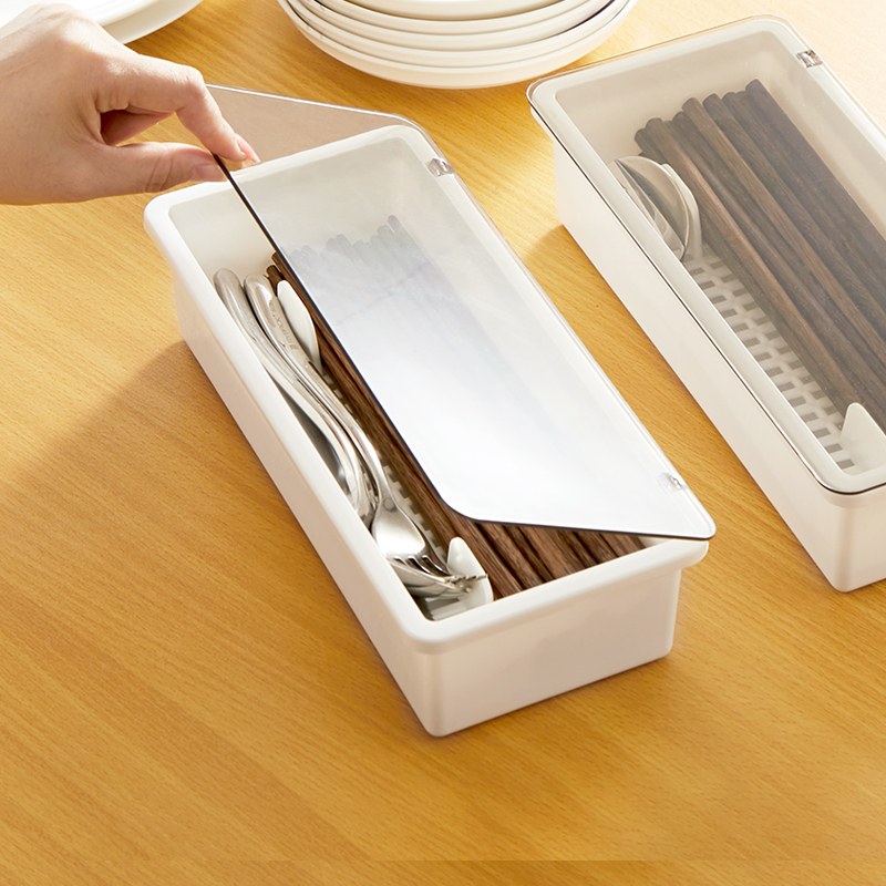筷子笼带盖家用汤勺篓筷子筒厨房沥水放筷勺子餐具收纳盒筷笼盒子