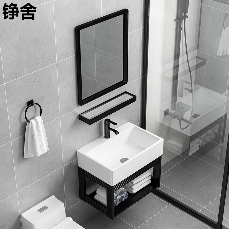 北欧方形洗手盆浴室柜柜组合挂墙式面盆洗脸盆阳台卫生间简易简约