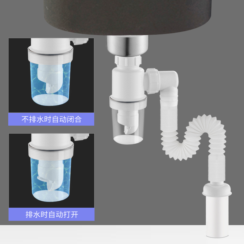 配件软管水槽排水管管厨房防臭下水管下水道杯子透明单槽洗菜盆子