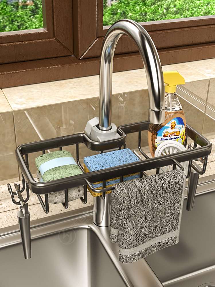 沥水架子厨房水龙头置物架沥水篮洗碗水槽架钢丝球洗菜池收纳海绵