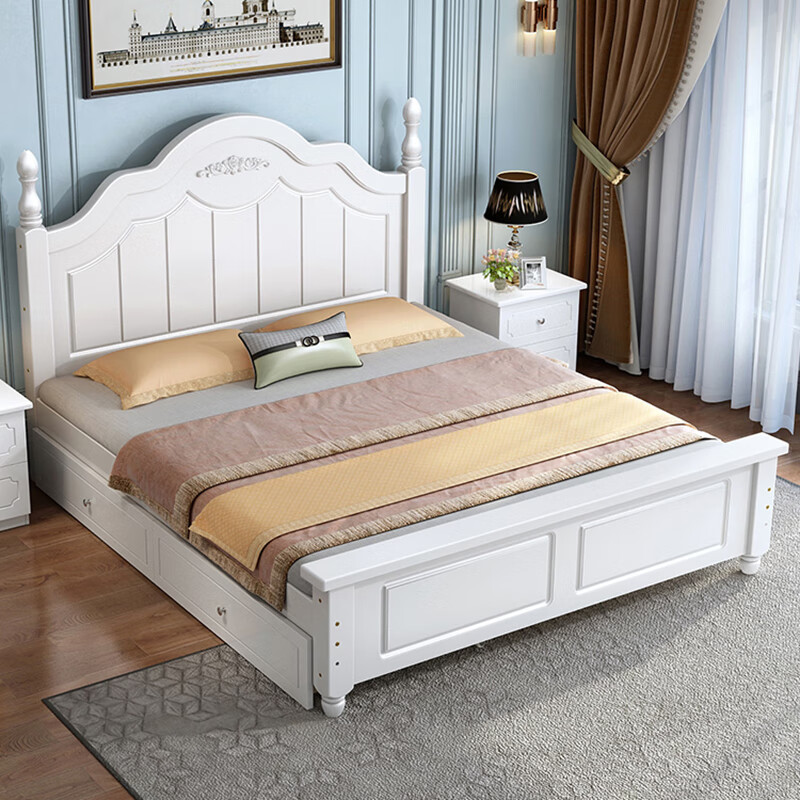 现代新中式双人床全实木简约框架床单人床住宅家具实木床主卧婚床