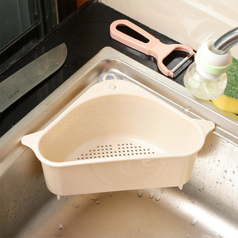 可挂式三角厨房水槽沥水篮过滤筐塑料置物架厨房神器水池洗碗防堵