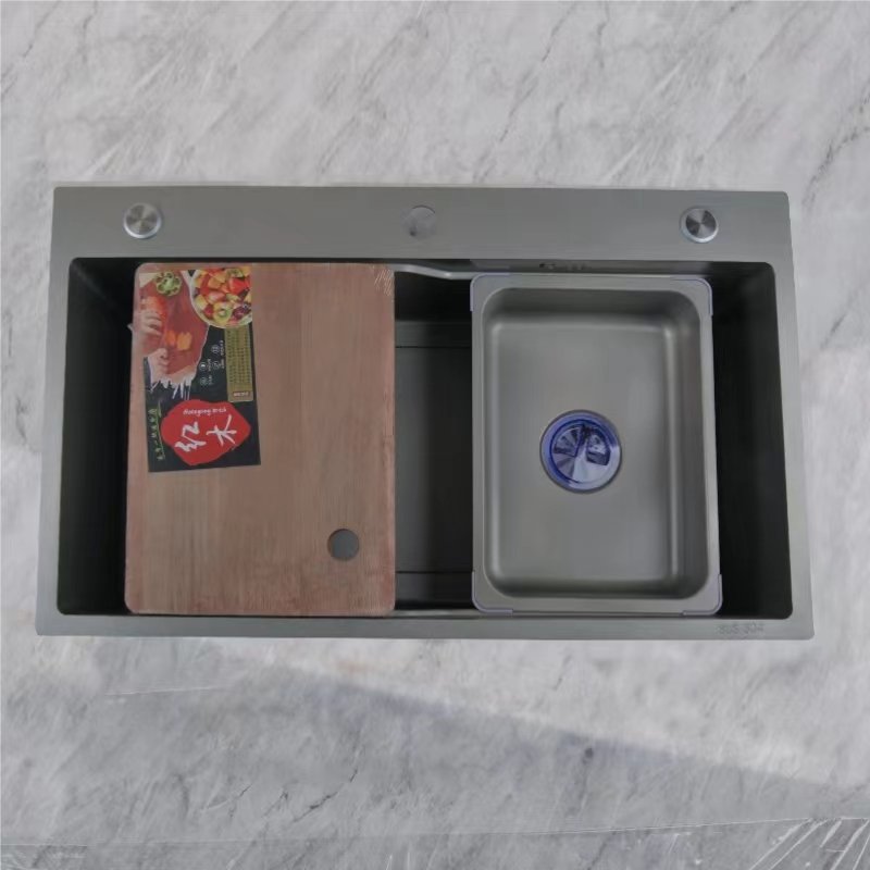 纳米304单槽加厚双官方台下家用一体洗碗大不锈钢洗菜盆厨房水槽