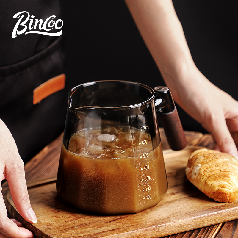 bincoo玻璃咖啡壶手冲咖啡分享壶带刻度耐热挂耳多功能咖啡冲泡壶