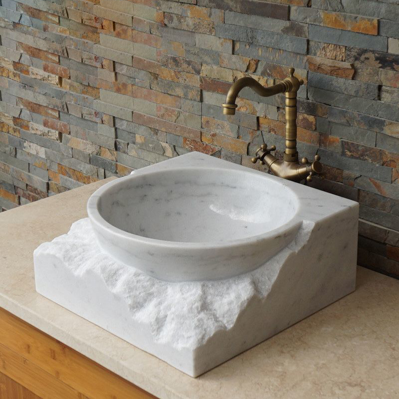 北欧浴室天然大理石台上盆阳台卫生间定制创意洗脸盆酒店洗手盆