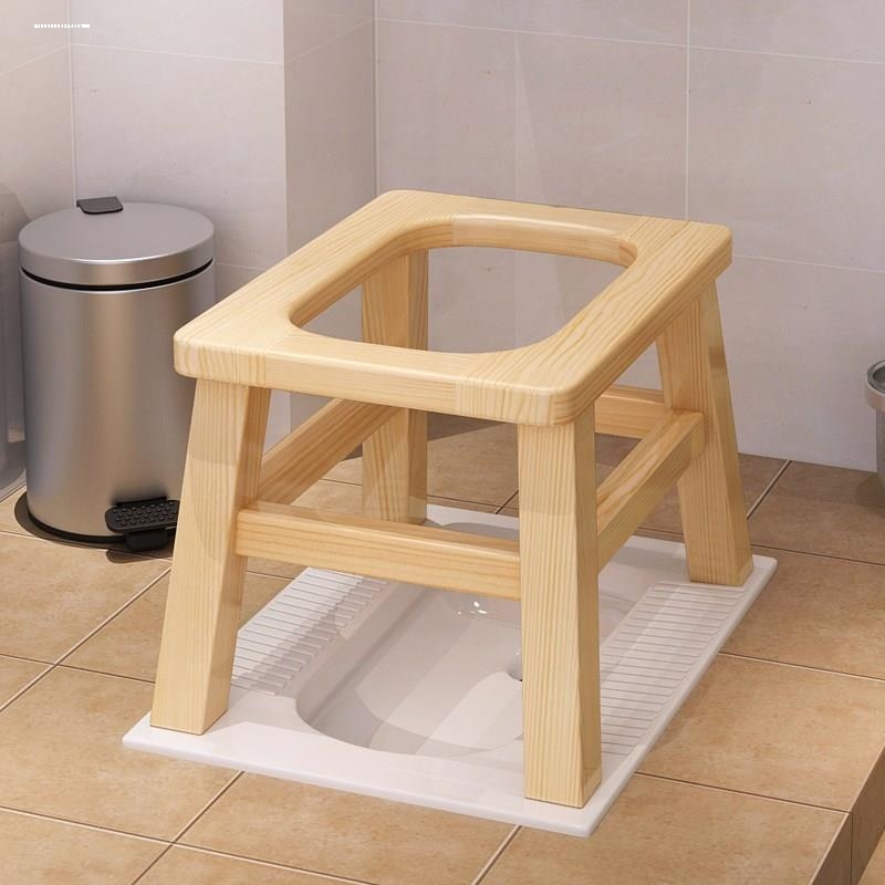 厕所坐便椅子孕妇老年人坐便器移动马桶蹲坑改病人家用实木坐便凳