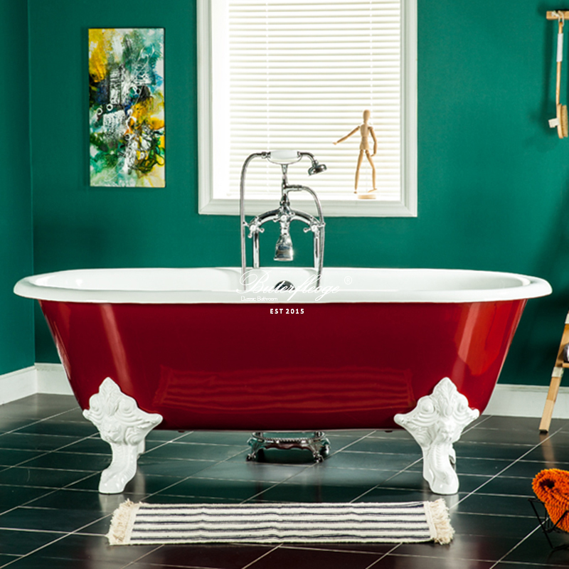 蝶陶卫浴铸铁搪瓷独立浴缸贵妃缸保质十年出口美国标准可定制颜色