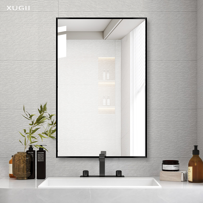 方镜子带框壁挂式卫生间浴室镜墙壁玻璃防爆高清洗脸盆上面的镜子