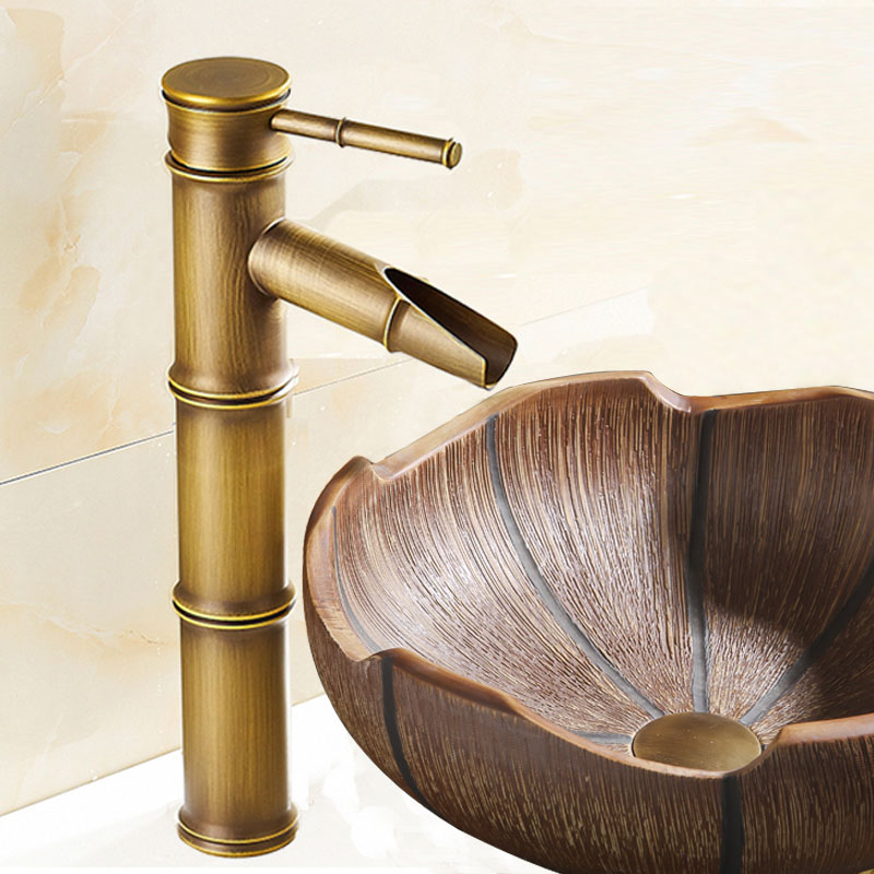 全铜冷热水龙头台上盆专用龙头中式古典创意水龙头洗脸洗手盆龙头