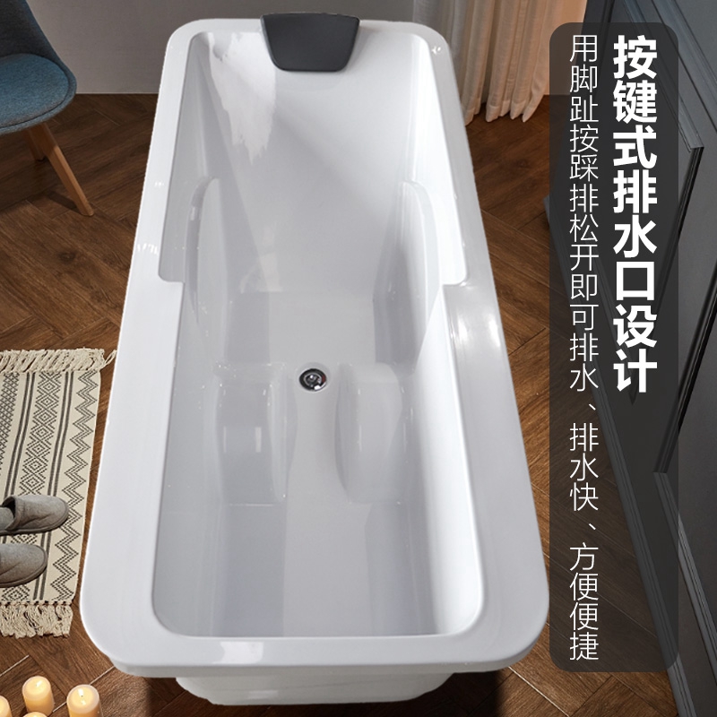 浴缸独立式免安装方形浴桶酒店水疗用小户型厂家直销成人家用浴盆