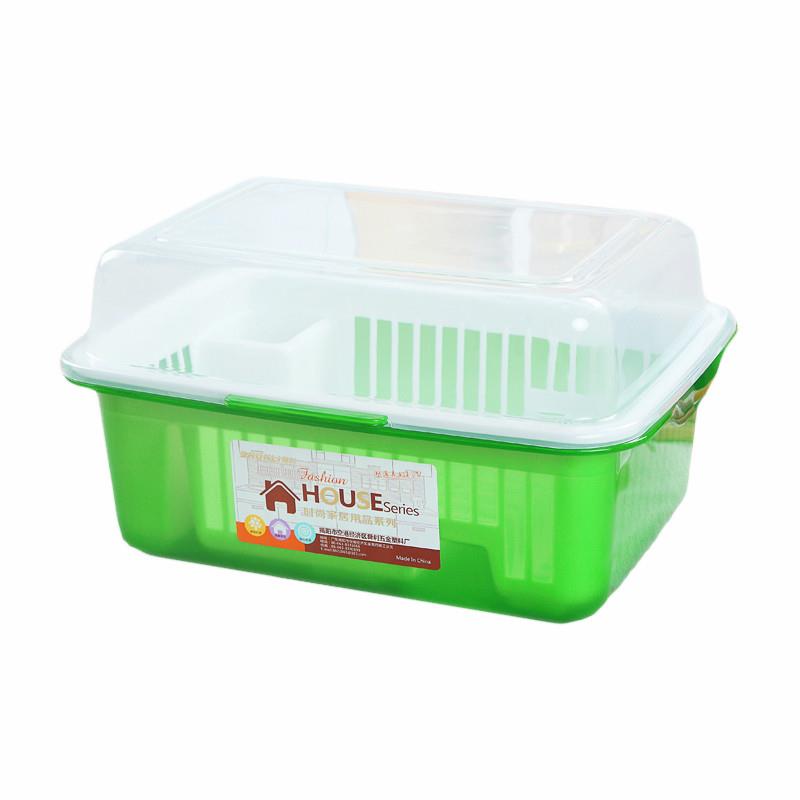 塑料大号碗柜厨房放碗筷收纳盒带盖沥水碗架餐具盘子滴水架置物架