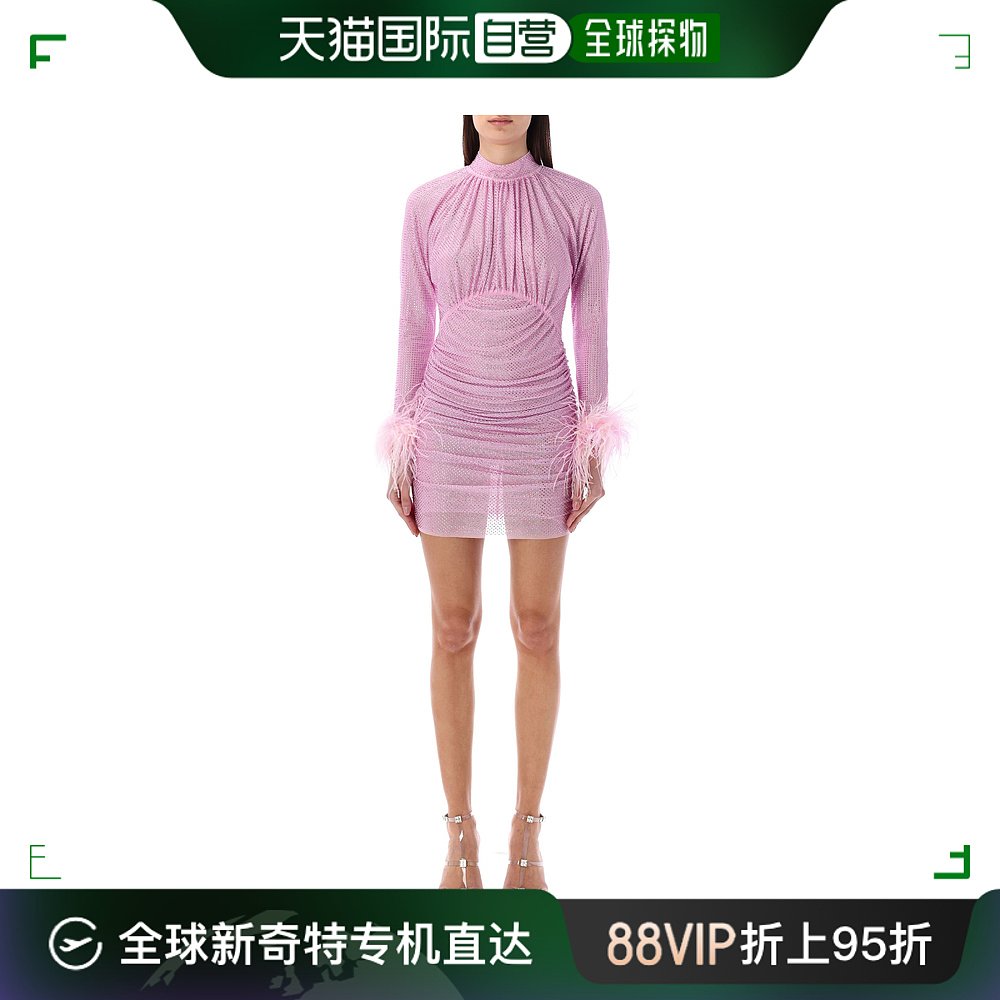 香港直邮Self-Portrait 女士 人造钻石羽毛网纱迷你连衣裙 RS2401