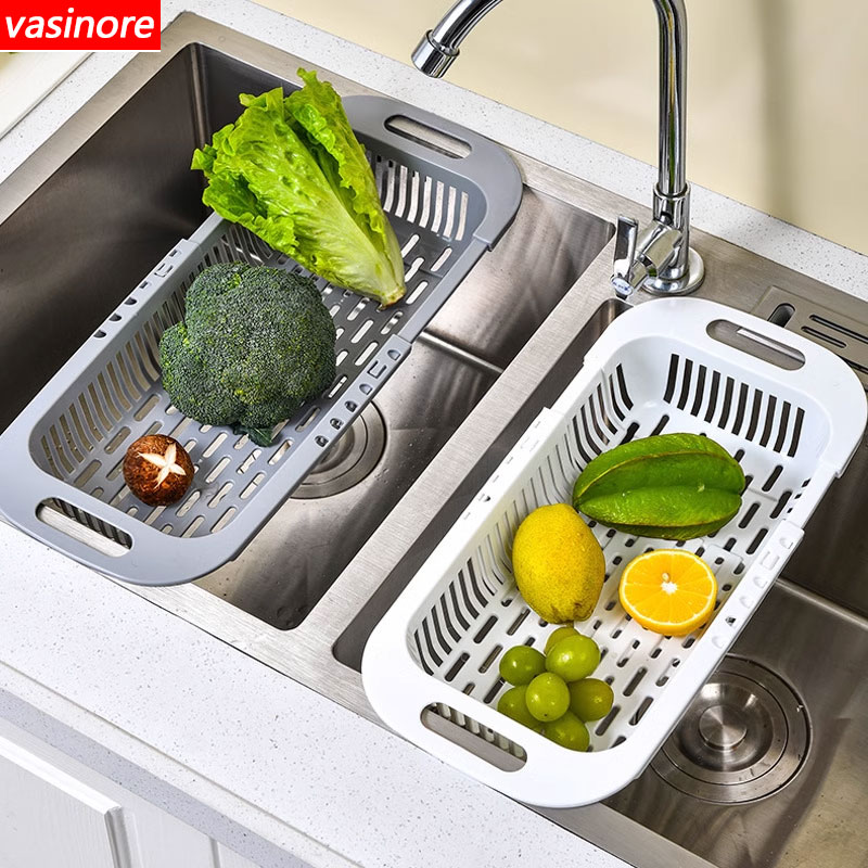 伸缩沥水篮家用厨房创意水槽沥水架可调节沥水蔬菜水果篮代发