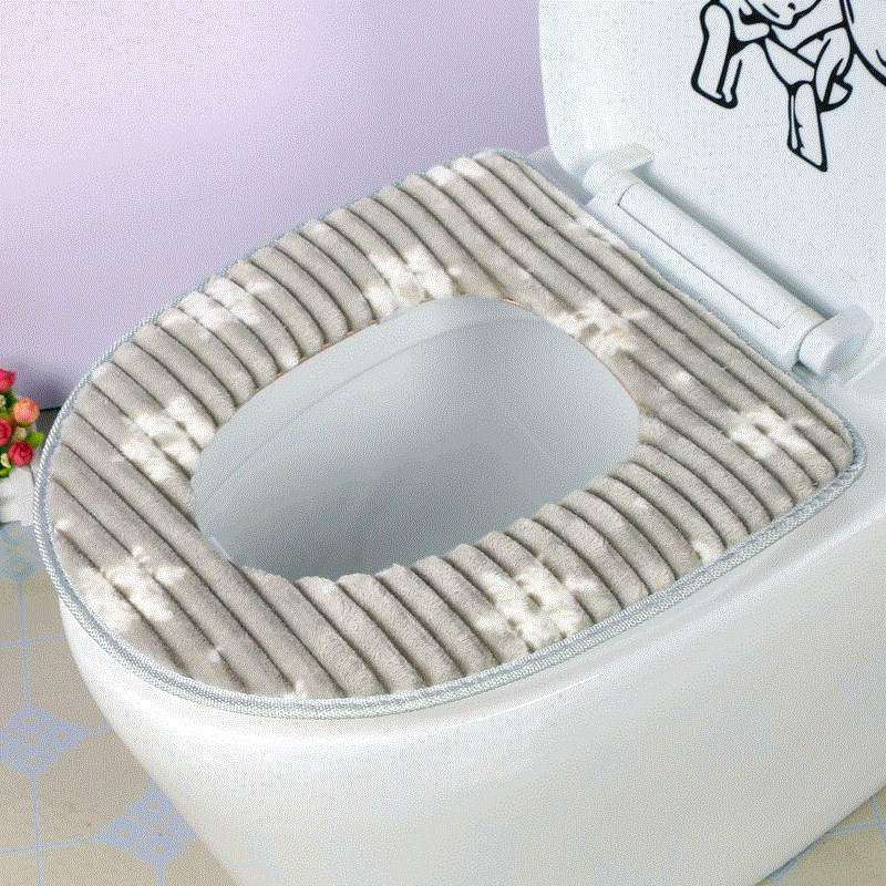 厕所旅游器脚蹬韩版拉链式坐垫粘贴坐便套个性用盖板大号马桶套