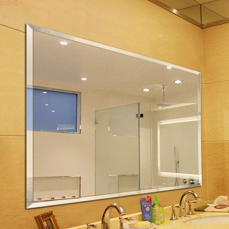 卫生间浴室镜装饰镜洗脸盆贴墙厕所玻璃卫浴镜子半身壁挂大可粘贴