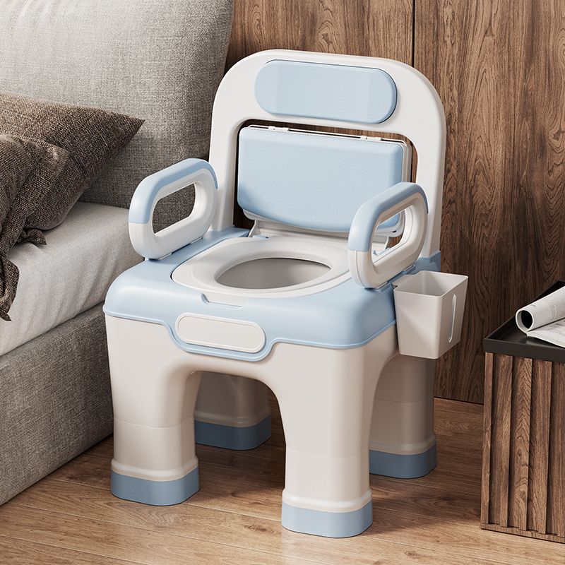老人坐便器可移动马桶家用卧室防臭床边便携式厕所成人室内坐便椅