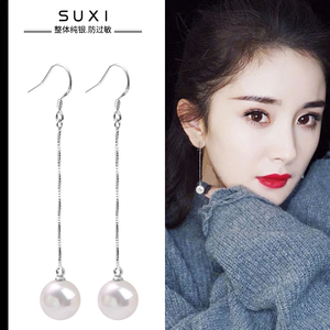 天然珍珠纯银时尚耳环女韩国2024新款爆款高级感设计气质耳饰春夏