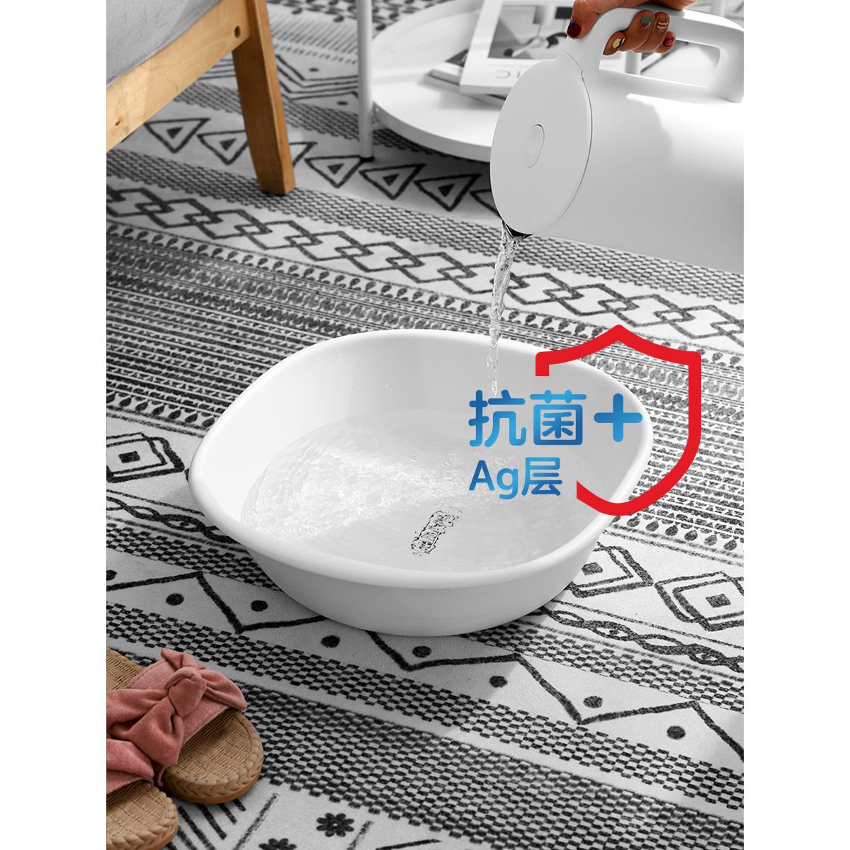日式洗脸盆加厚耐用家用大号洗衣盆洗菜盆塑料盆子洗脚盆小盆面盆