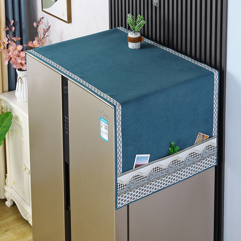 简约北欧冰箱盖布柜顶防尘罩单开门小双开门布艺冰箱罩洗衣机盖布