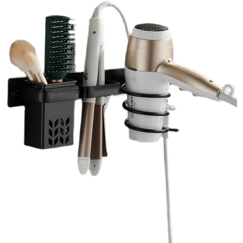 家用电吹风机支架浴室直发器卷发棒夹板收纳置物架带筒美发工具架
