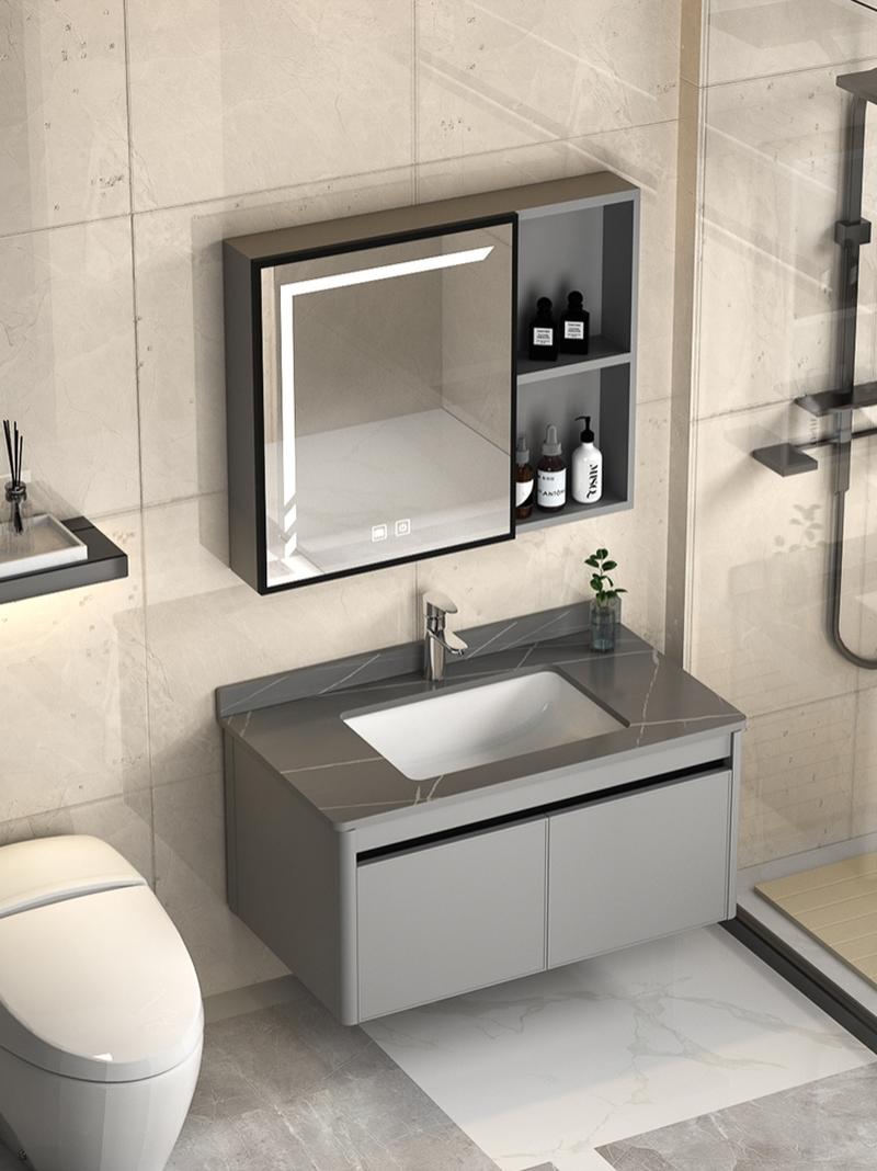 浴室柜2021新款面漱子壁挂式洗面台盆一体卫生间子脸组合风水镜