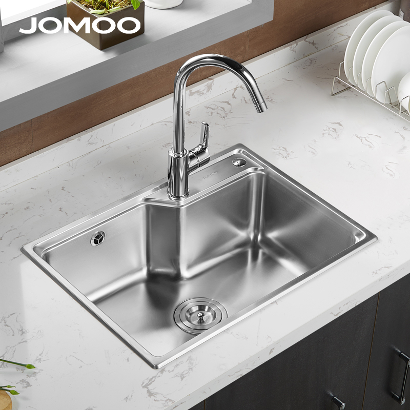 JOMOO九牧水槽304不锈钢厨房加厚水槽单槽洗菜盆台下洗碗池06156