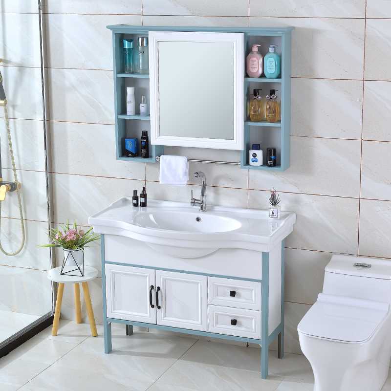 现代简约浴室柜组合落地式防水简约洗手盆柜卫生间洗漱台洗脸盆柜