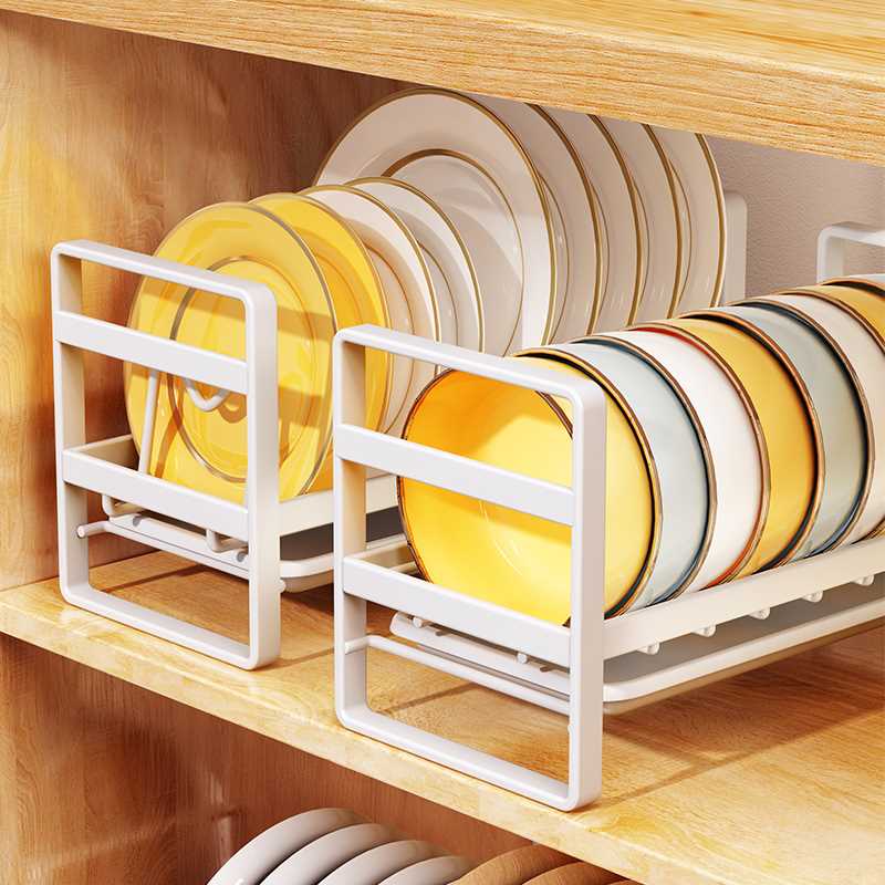 厨房橱柜碗架放碗碟分层小型柜内置物架储物下水槽单层碗盘收纳架